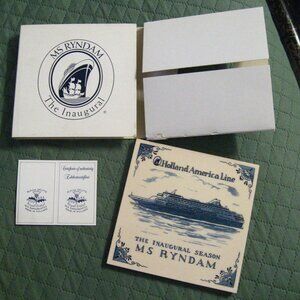 Holland America MS Ryndam Blue Delft Vintage Tile Trivet